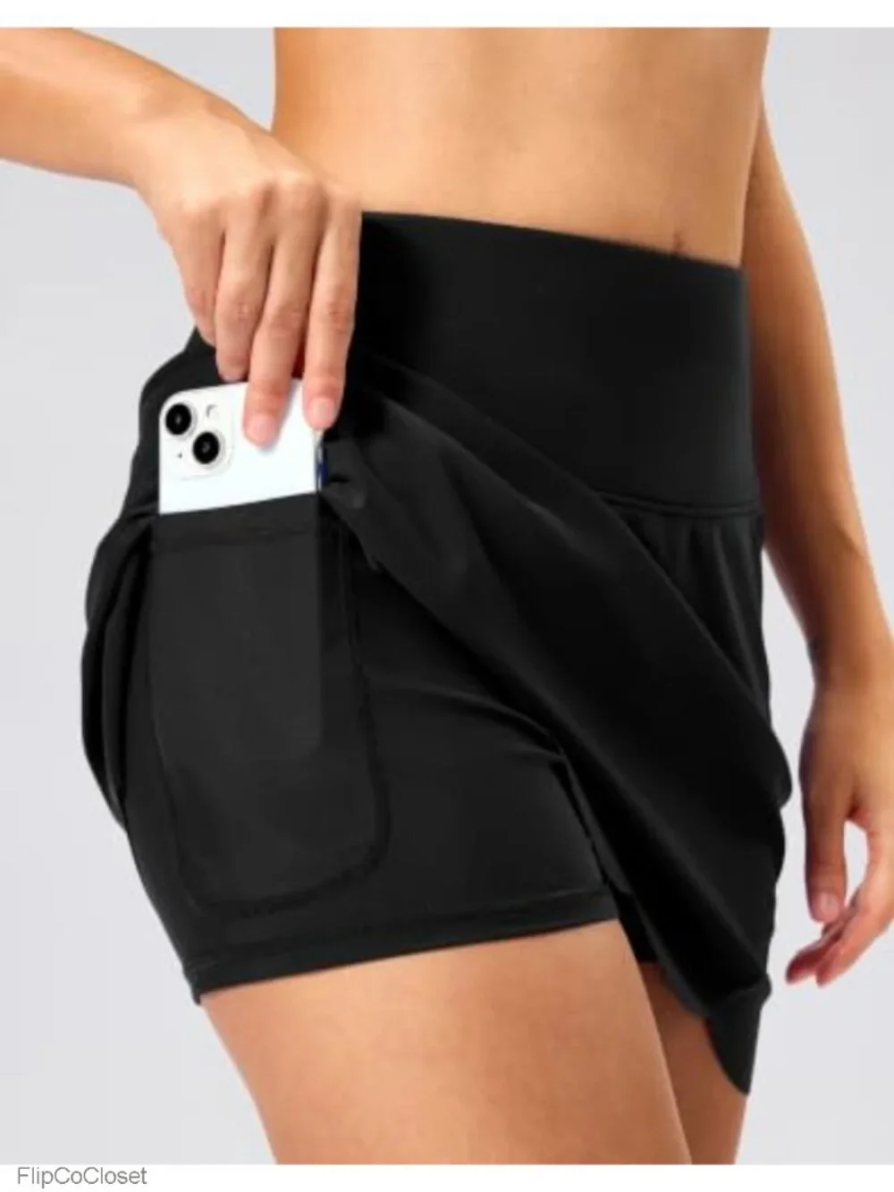 High Waist Tummy Control Swim Skirt Bottom with Shorts Liner UPF 50 Quick Dry